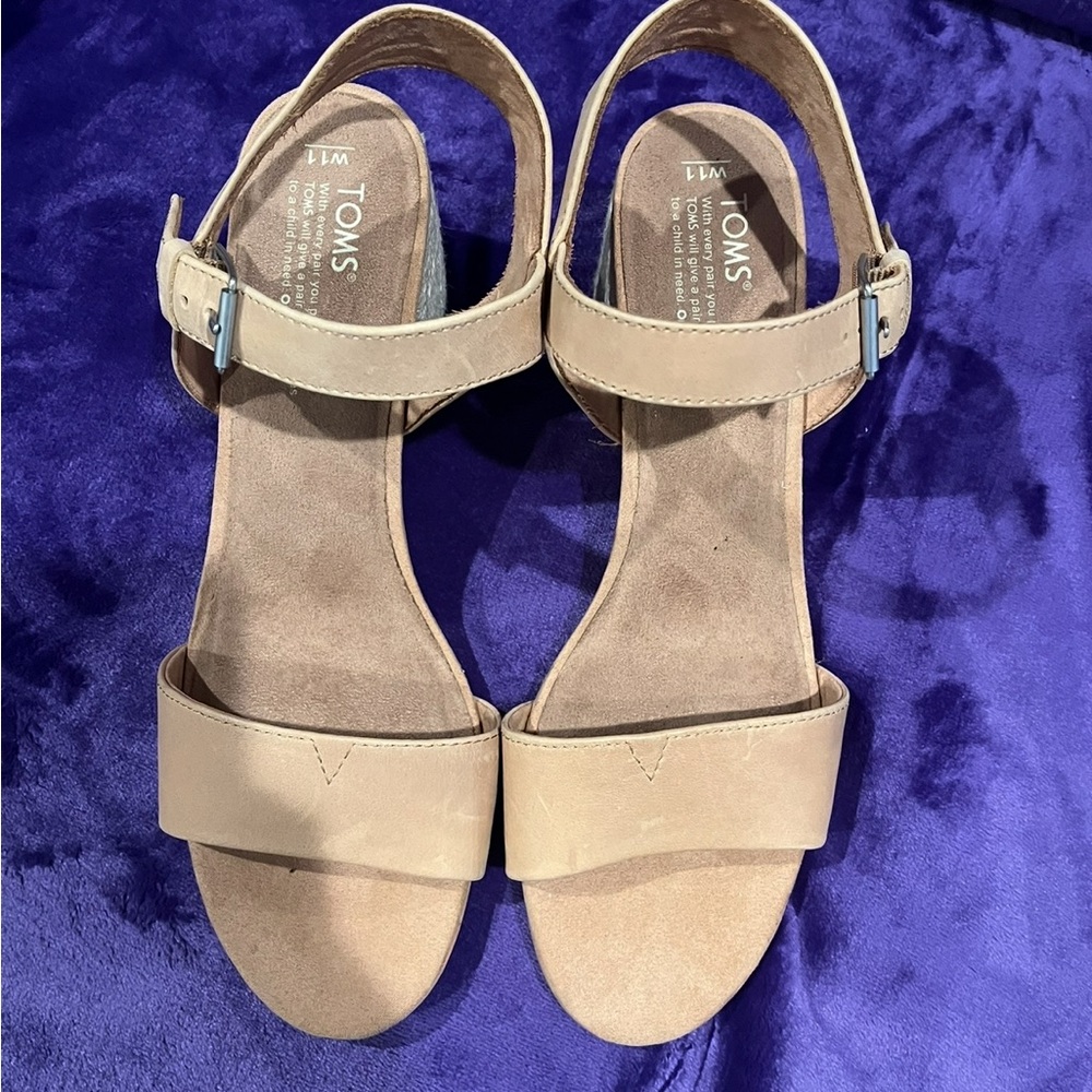 TOMS Tan Women's Block Heel Sandals